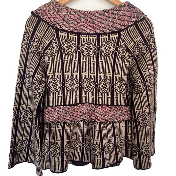 Women's Black and Pink Cardigan Sweater - Picture 2 of 14